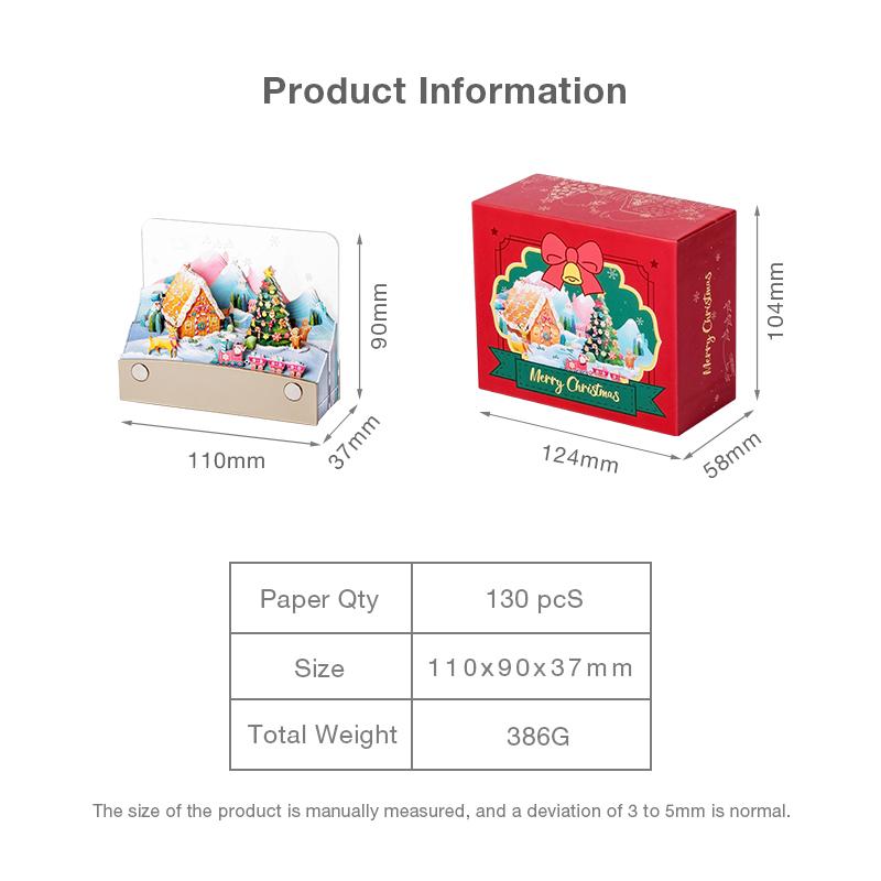 2026 Newly Design Custom logo Xmas 3D Laser Cut Notepad 3d Art Memo Pad with Hardcover for Gifts