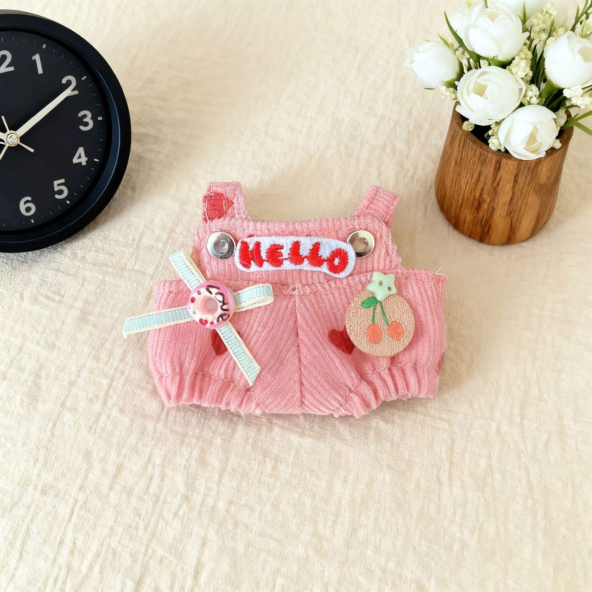 

Fourth Generation Labubu Doll Clothes 4.0 Pop Mart Blind Box Pendant Overalls 10cm Cotton Doll Dress-Up Outfit 4For use with the Dollabu