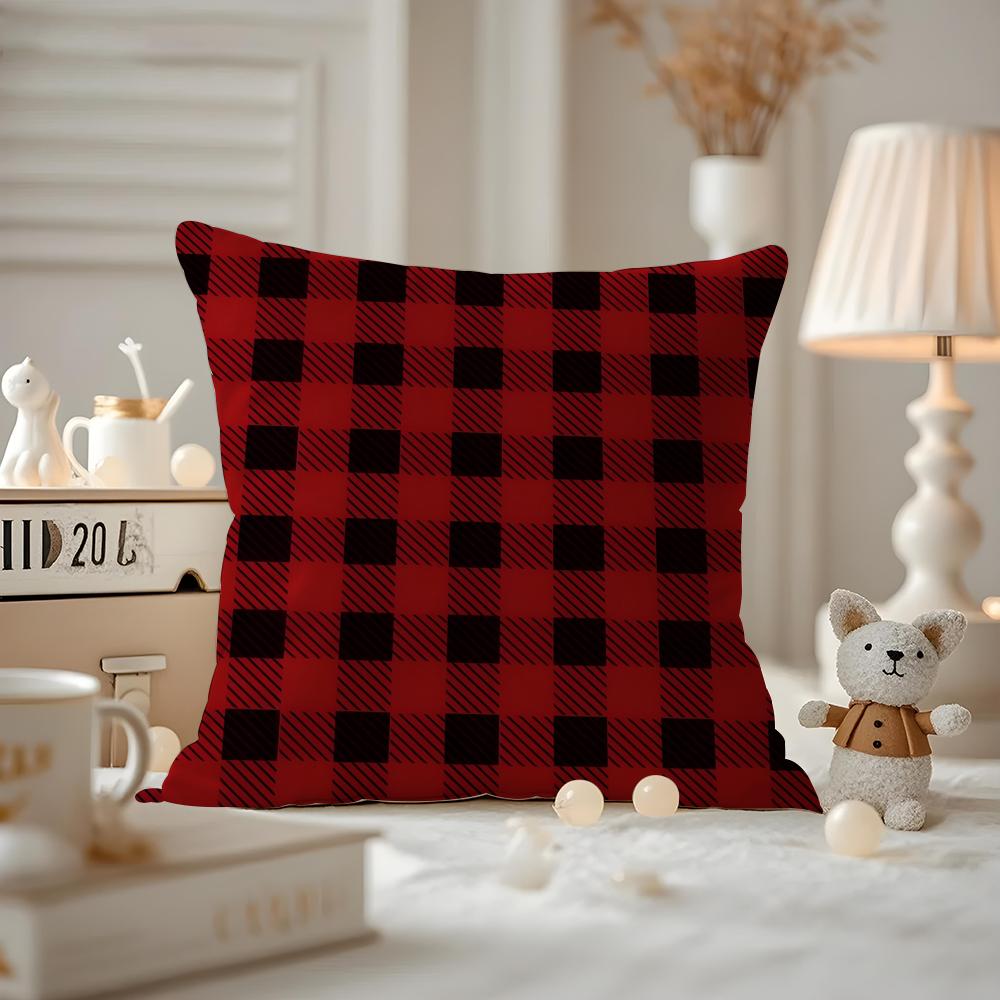 Nordic Scottish Pattern Tartan Cushion Cover Pattern Printed Pillowcase For Living Room Sofa Cushion Cover & Bedroom Decor