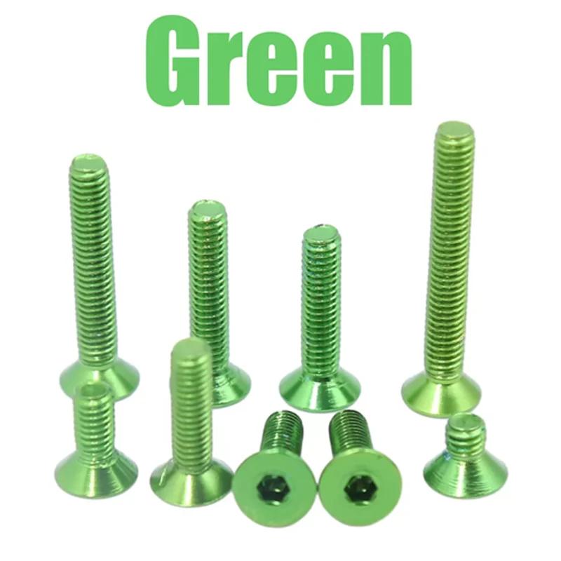 Hongtu M5 Anodized Colored Countersunk Screws6mm-30mm - 5Pcs 7075 Aluminum Alloy Allen Socket Bolts DIN7991 | DIY Model Supplies