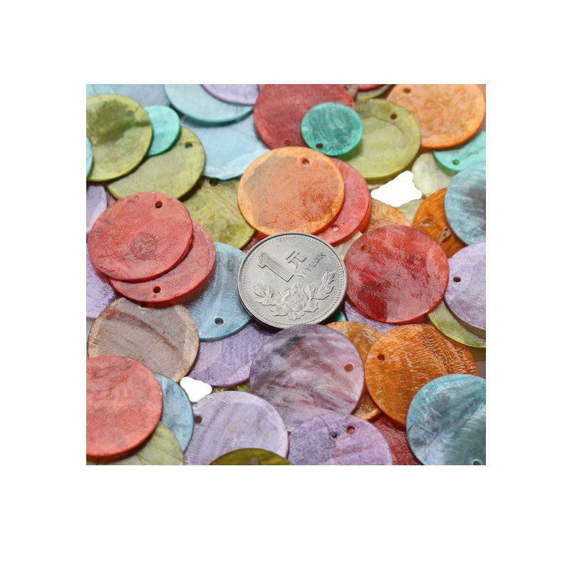 Candy Color Round Pendant - Green, Blue, Yellow, Red, Purple Thin Shell DIY Jewelry Sticker Accessories