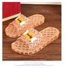 Women's Non-Slip Crystal Clear Mid-Heel Slippers - Comfortable & Foot-Friendly for Bathing & Home Use