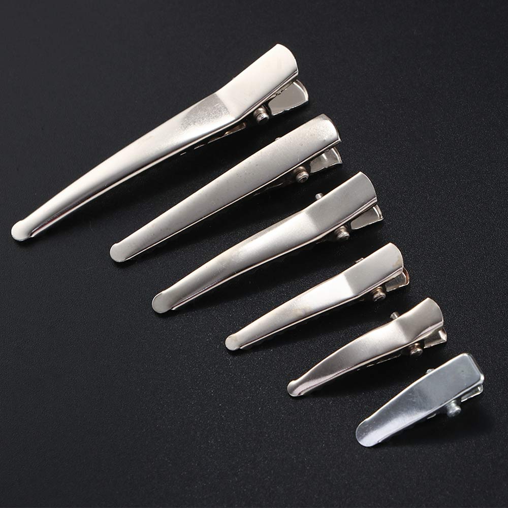 10pcs 25/30/35/45/50/60mm Clips Single Prong Alligator Hairpin With Teeth Blank Setting Jewelry Making Base For DIY Hair Clips