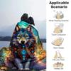 1pc Wolf Printing Lightweight Flannel Blanket, Comfortable and Warm Blanket, for Camping Sofa Bed and Couch Office, Gift