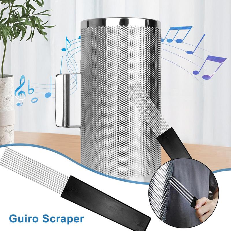 Guiro Metal Scraper Guiro Brush Comb-Style Scraper Latin Instrument Anti Slip Guiro Brush Scraper Rustproof For Band Performance