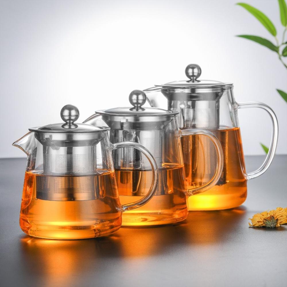 1pc Heat Resistant Borosilicate Glass Teapot with Removable Infuser Teapots To Boil Water for Infusions Kung Fu Teaware