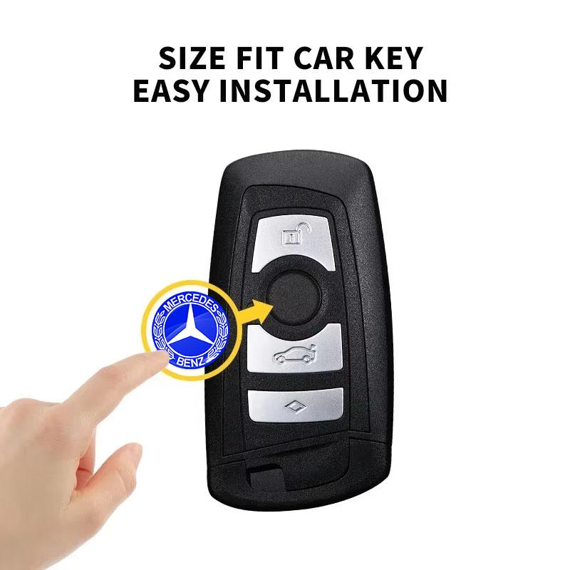14mm Aluminum Car Remote Key Sticker Emblem Auto Accessories For Mercedes Benz AMG W205 W218 W177 W176 W169 A B C E S Class GLA PH8