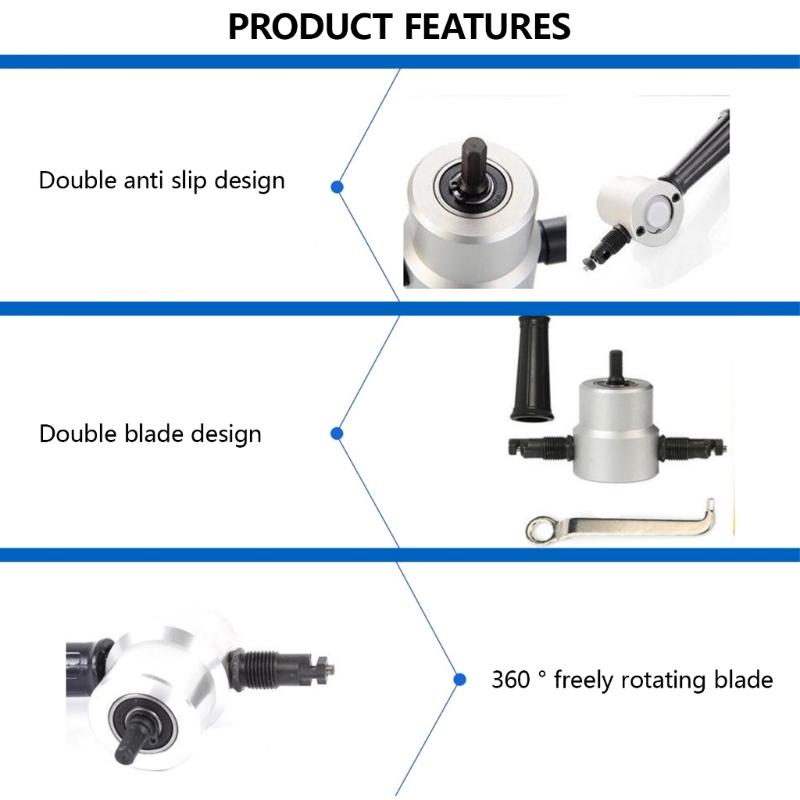 Double Head Sheet Metal Cutter for Drill, Sheet Metal Nibper, Drill Attachment  Electric Drill Shears for Iron Sheet