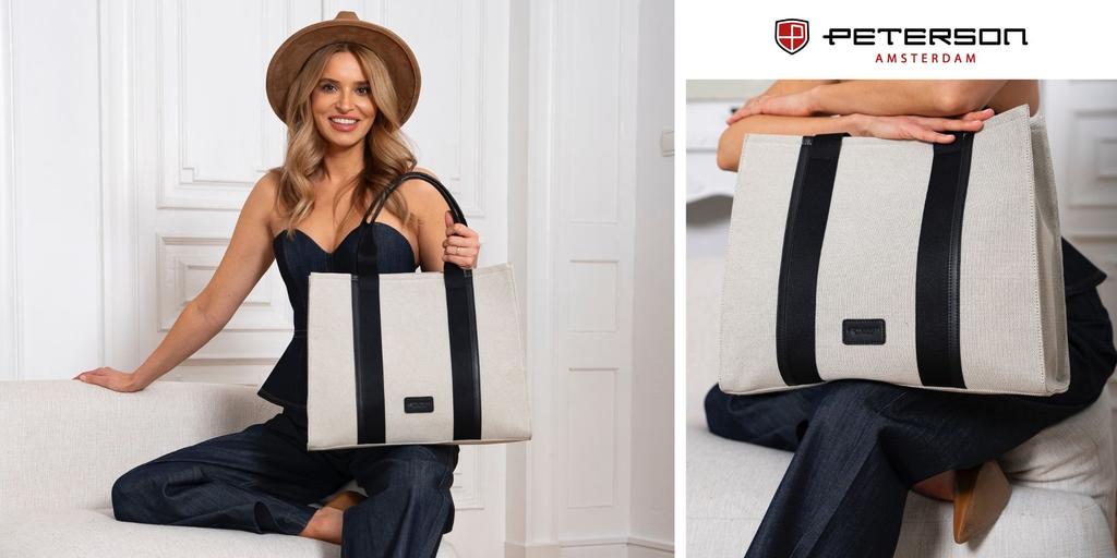 PTN CAN-04-5792 Nat-Black Canvas Bag