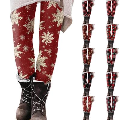 Women's Christmas Print Slim Fit Elastic Yoga Casual Pants