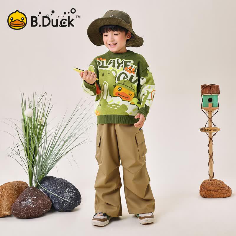 B.Duck Boys' Cartoon Pullover Sweater