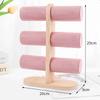 Bracelet Display Stand Multi Layer Jewelry Organizer Rack with Wooden Base for Necklaces Bangles