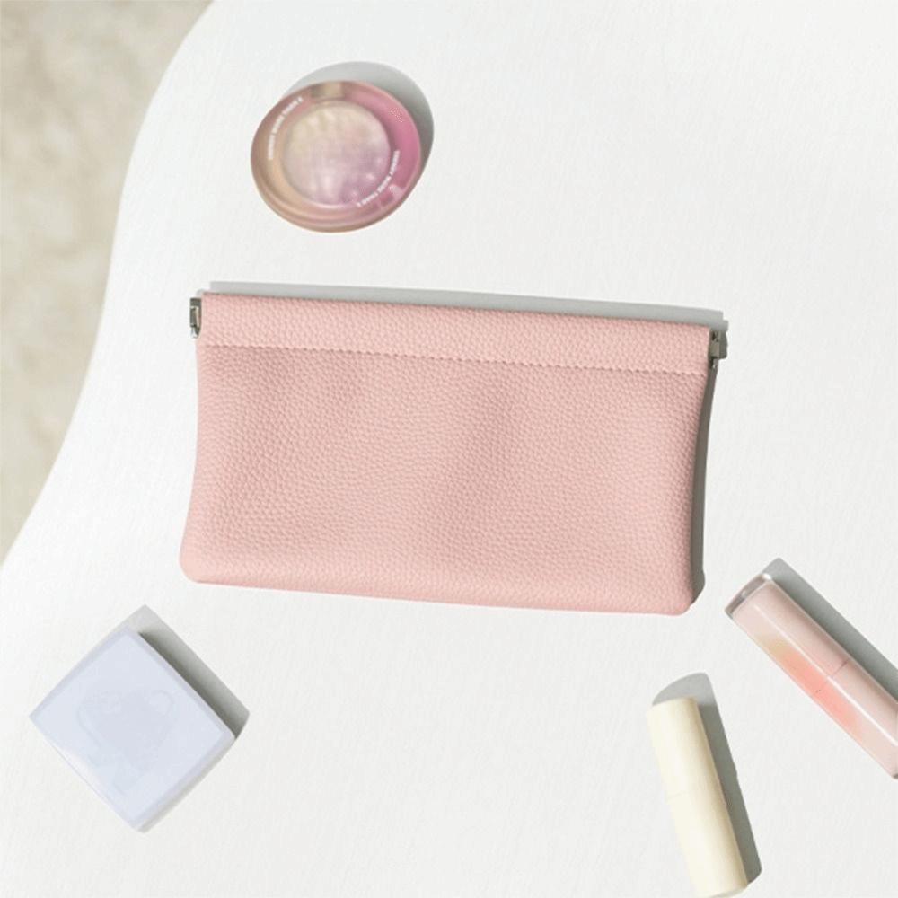 New Automatic Closure PU Leather Long Wallet Waterproof Large Capacity Coin Purse Cosmetic Bag Storage Organizer