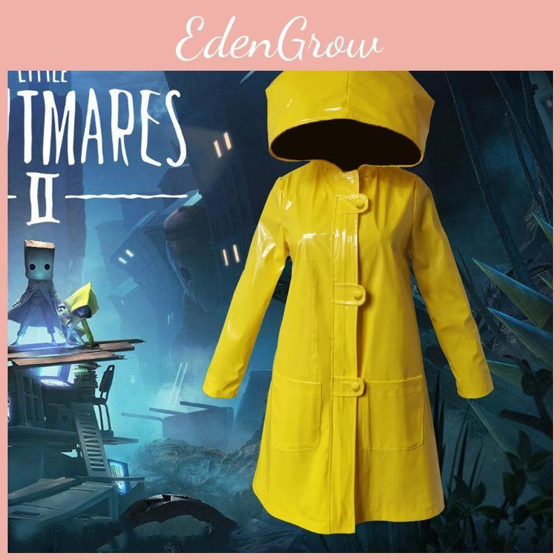 2 Nightmares Little Six Cosplay Costume Yellow Jacket Coat Raincoat Halloween