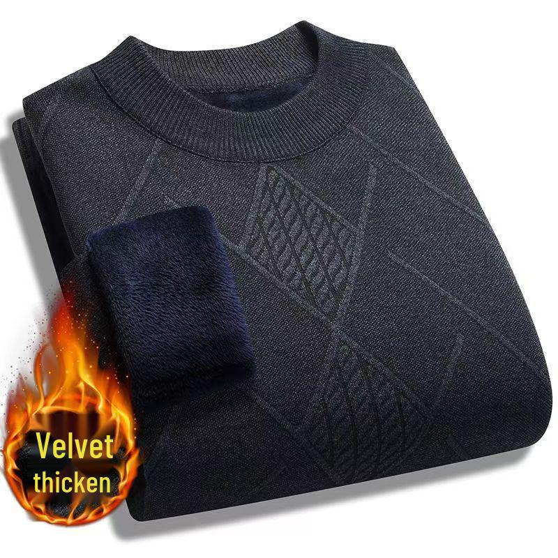 

Men s Winter Fleece-Lined Sweater for Middle-Aged and Elderly XL (suggested 130-150 jin)