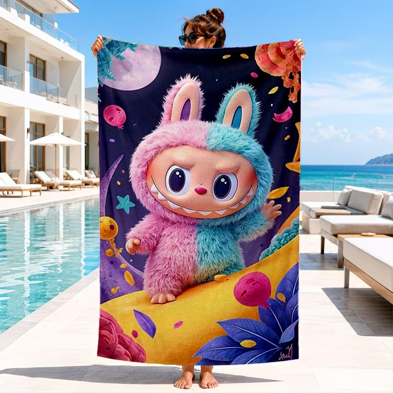 Labu-bu Friends Adventure Beach Towel, Microfiber Beach Towel, Perfect For Pool, Beach, Travel, Home Decor Beach Party Fan gifts
