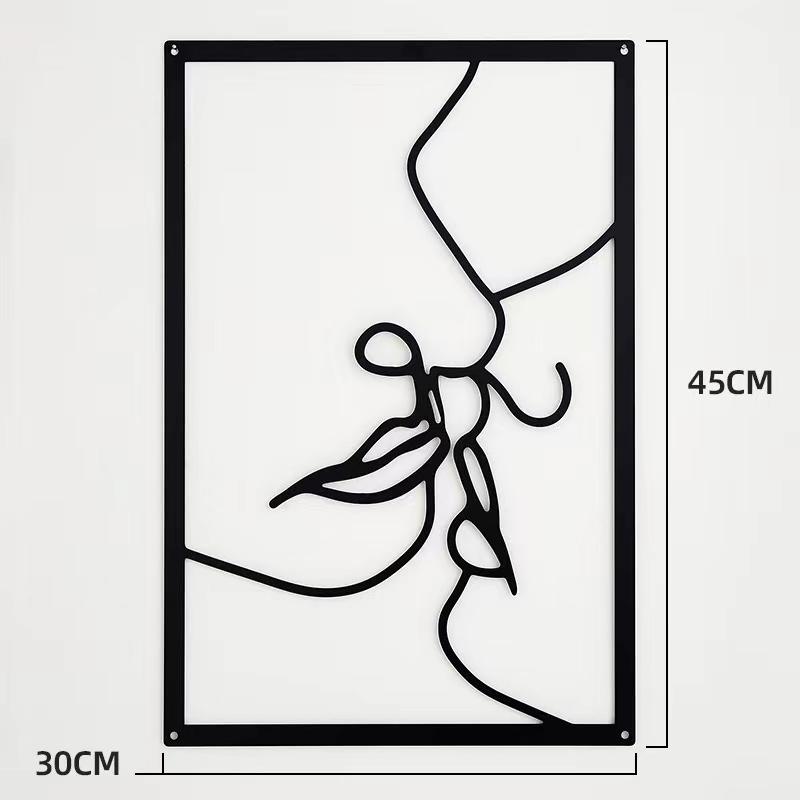 Metal Wall Painting Iron Wall Hanging Decoration Nordic Woman Silhouette Home Decor Macrame Wall Ledges Living Room Decor Gift