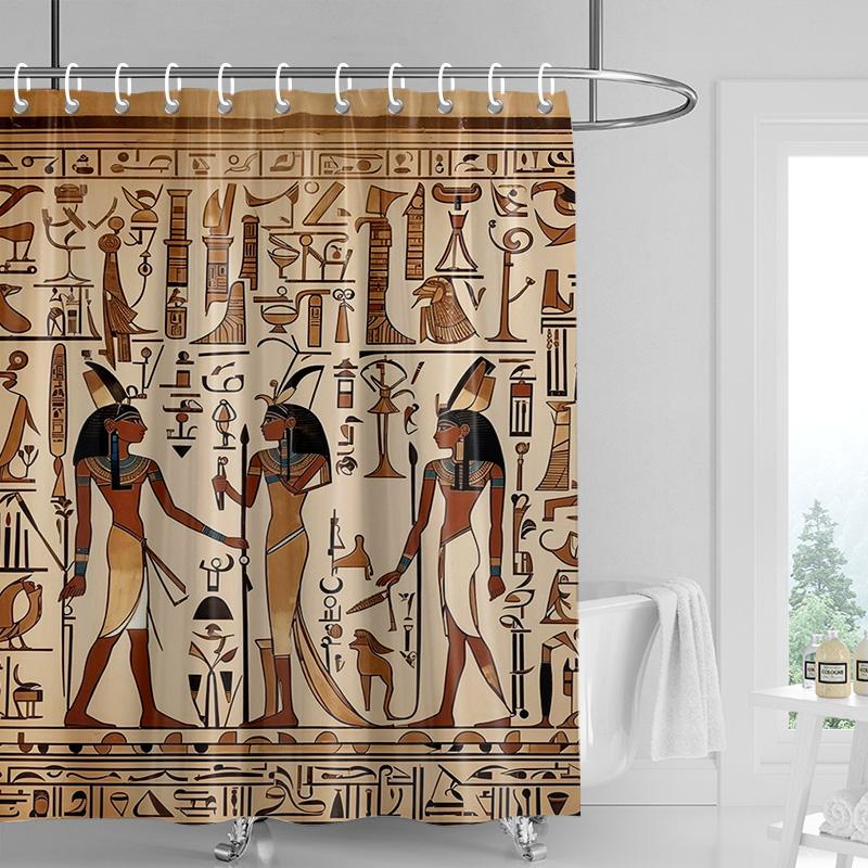 Home decoration shower curtains for bathroom waterproof curtain fabric Modern Nordic style Living Room Egypt pharaoh retro