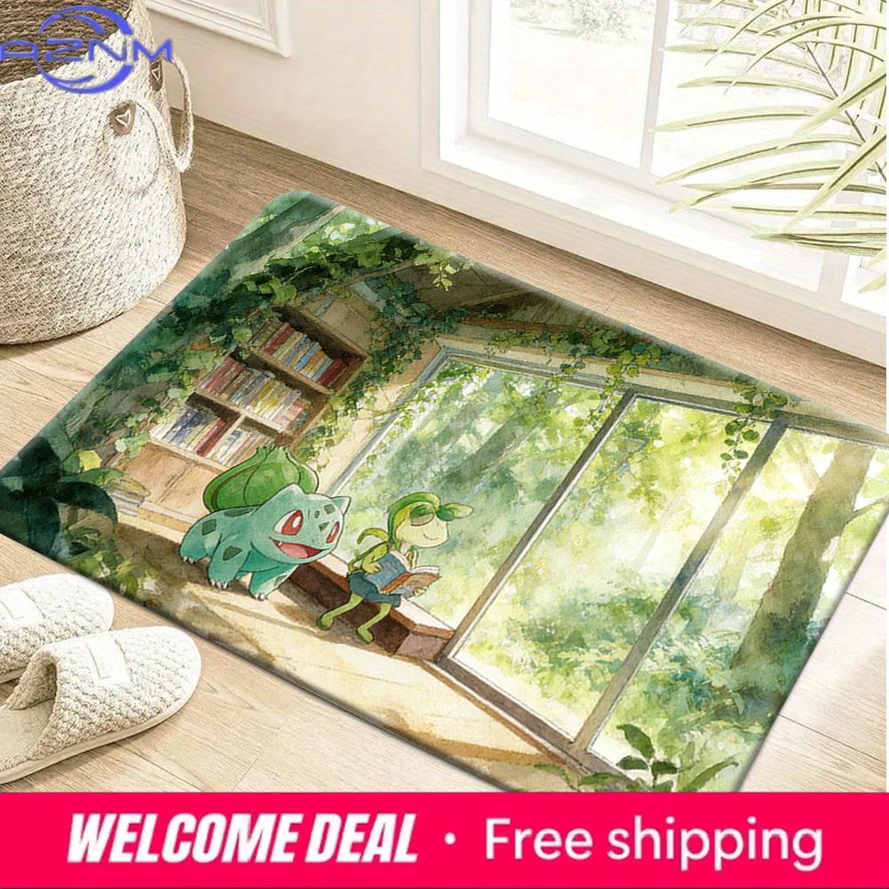

Cute Pokemon Bulbasaur & Reading Scene Print Doormat Anti-slip Absorbent Floor Mat for Home Entrance Bedroom Living Room Decor 40cm x 60cm