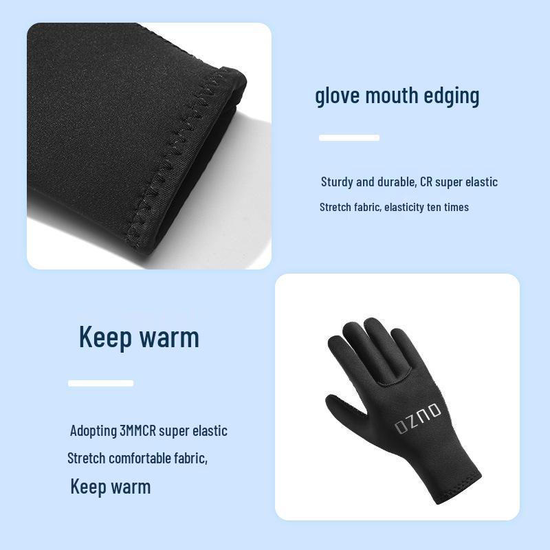 3mm CR Diving Gloves: Wear-Resistant, Cut-Resistant, Cold-Proof for Snorkeling, Waterskiing, Surfing, and Fishing. Warm and Thin Style.