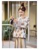 Women's 2025 Spring Floral Frog Button Jacket - Round Neck, Loose Fit, Chinese National Style