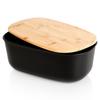Large Bread Bin for Bread Rolls with Bamboo Board Kitchen