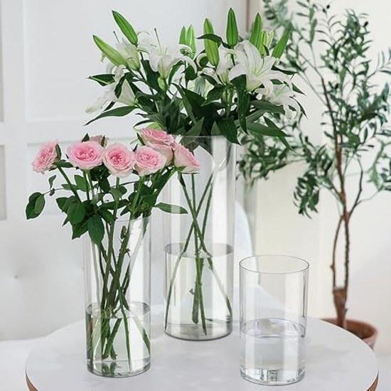 Shatter-resistant Impact-resistant Vase Children Pets Indoor Outdoor Decorative Flower Container 10X20CM