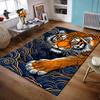 Tiger with Bold Patterns On Blue Waves Non-slip Rug Suitable for Living Room and Bedroom Sofas