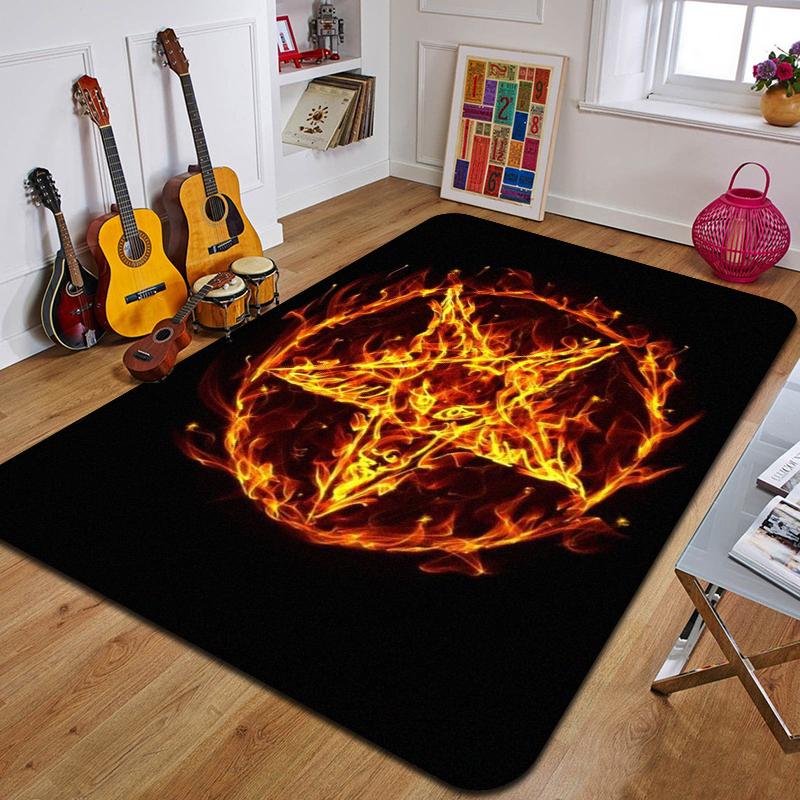 P-Pentagram Printed Carpet Fashion Yoga Mat Non-Slip Carpet Bedroom Decoration Outdoor Carpet Bedroom Birthday Gift