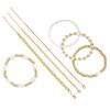 7 Stück/Set Elegantes Boho Perlenarmband-Set für Damen Vintage Einfache Goldfarbe Imitation Perle Herzarmbänder Dating Schmuck