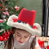Santa Christmas Claus Cowboy Hat Led Flashing Adult Cosplay Party Accessories