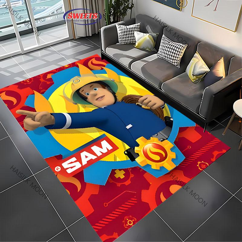 

Cute Fireman S Sam Carpet New Release! Rug for Living Room Bedroom, Children s Room,Durable Machine Washable Mat, Gifts for Kids 80cmx140cm