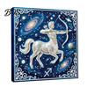 Faux Pearl Painting Crafts DIY Kit, 12 Constellation Rhinestone Art Set for Handmade Kit Adults Beginners, Wooden Frame Fake Wall Decoration Beginners