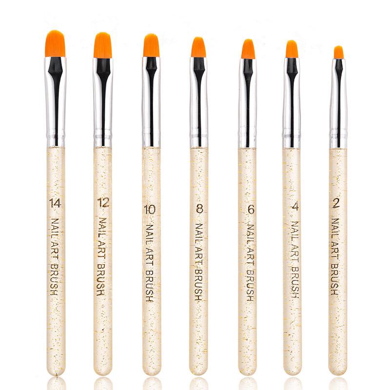 

7 шт./компл. кисти для дизайна ногтей, акриловые кисти для ногтей, УФ-гель для ногтей, набор кистей для рисования, набор инструментов для маникюра, новый дизайн 7 pcs слоновая кость