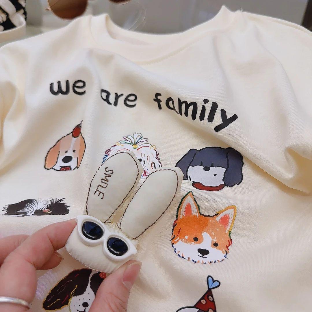 Girls  Summer 3D Cartoon Rabbit Cotton T-Shirt - Cute, Loose Fit 120cm абрикосовый