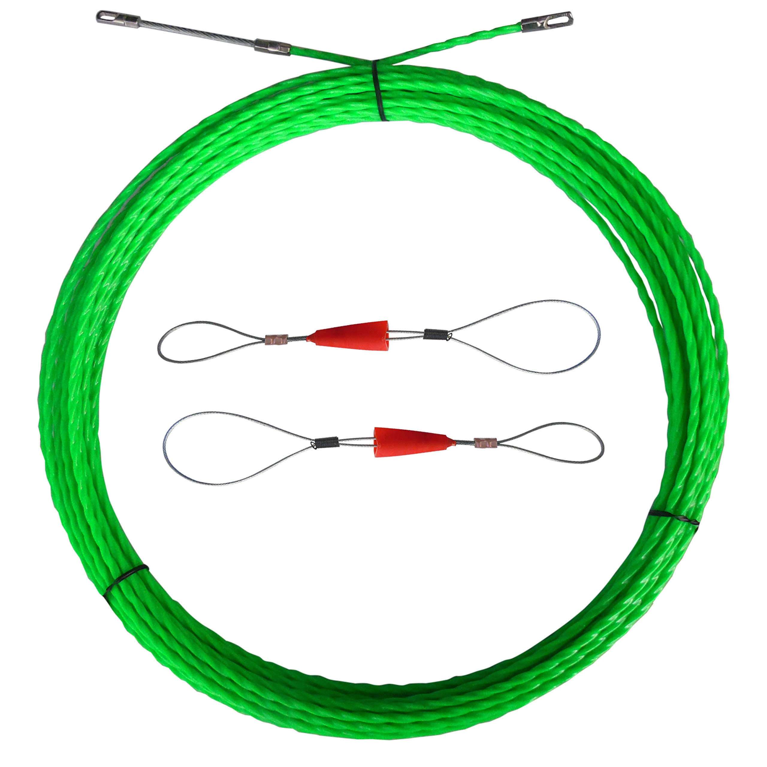 

Aewio 4.5mm Rod Diameter 20m Steel Wire Pulling Tool for Wiring (20m Green)