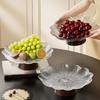 Large Capacity Pedestal Fruit Bowl Plastic Dried Fruit Plate Modern Fruit Display Stand  Dessert