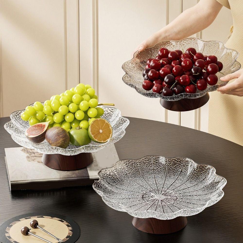 Large Capacity Pedestal Fruit Bowl Plastic Dried Fruit Plate Modern Fruit Display Stand Dessert