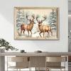 Vintage Rustikal Weihnachten Weihnachtsmann Kiefer Rentier Poster und Drucke Leinwanddruck Wandkunst Bild für Wohnzimmerdekor