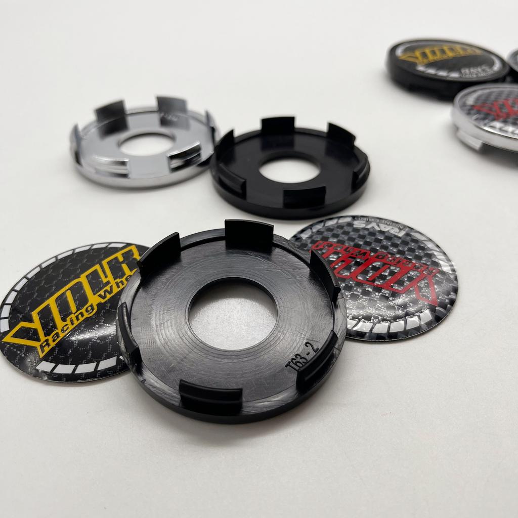 4 Stück T63-2 63mm Für VOLK RAYS Emblem Plakette Auto Radnabenkappen Radnabenmitte Staubschutz Felgenkappen Auto Styling Zubehör
