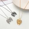 Heart Angel Wings Openable Pendant Necklace, Fashionable  Cute Party Jewellery Valentine's Day Gift, for Women, Mum