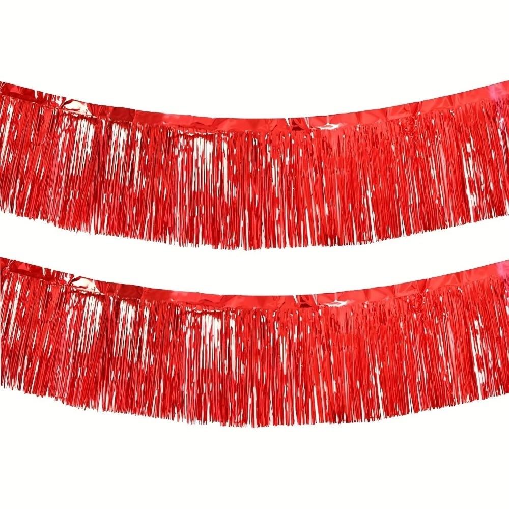 30*200cm Tassels Fringes Banner Shiny Rain Silk Curtain New Garland Curtain  For Wedding Birthday