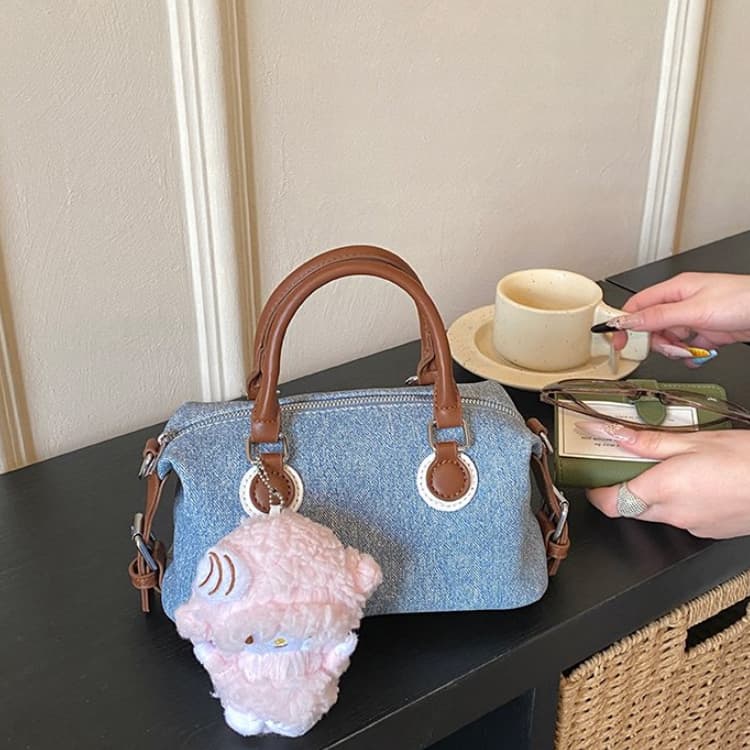 Denim Mini Boston Bag Women's Shoulder Crossbody Bag