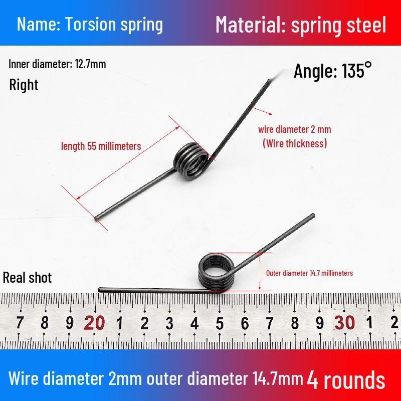 Torsion Spring Steel 0.3-3.0 for 90/180° Clip Trash Can