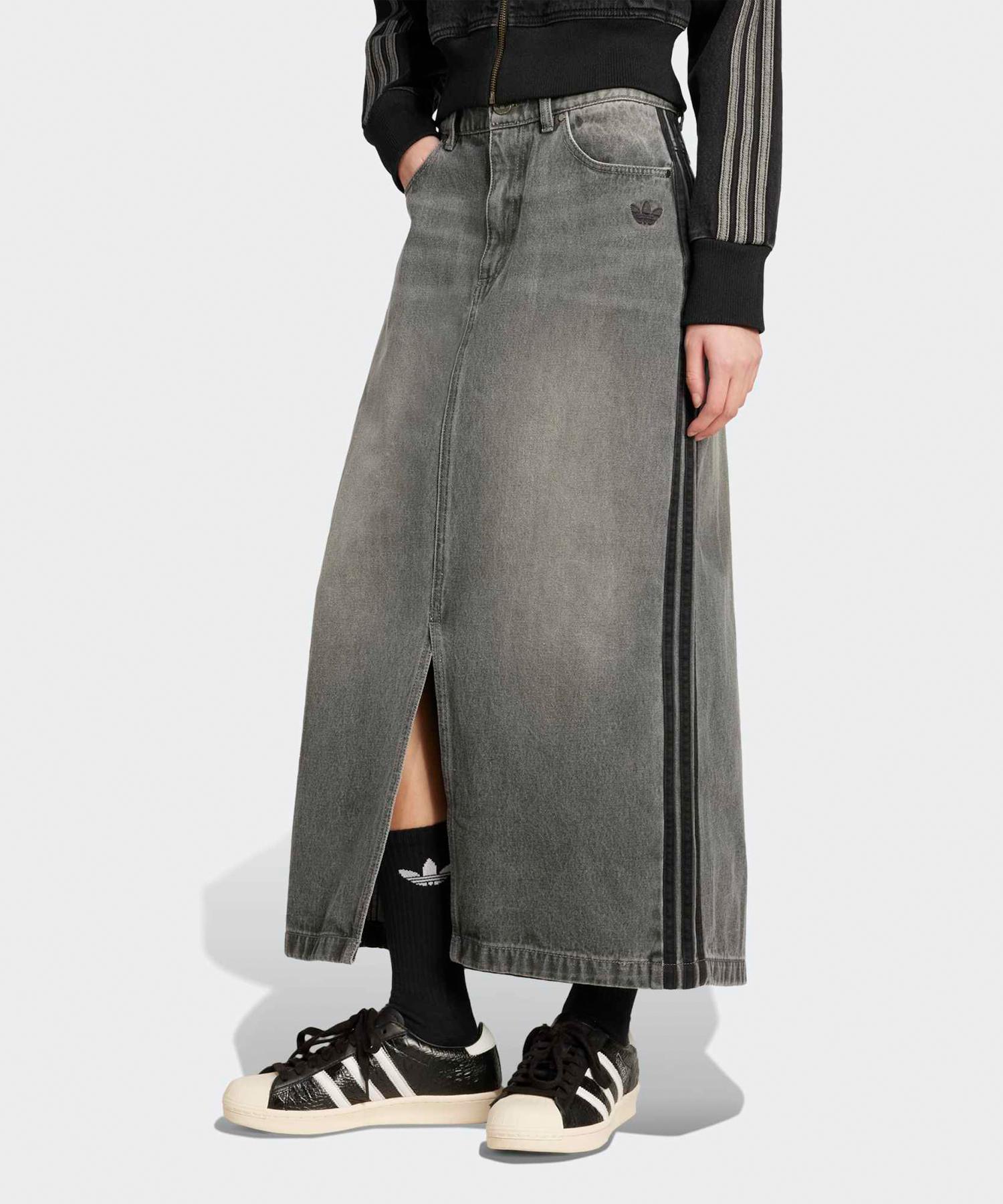 Adidas 3-Stripe Denim Long Skirt -