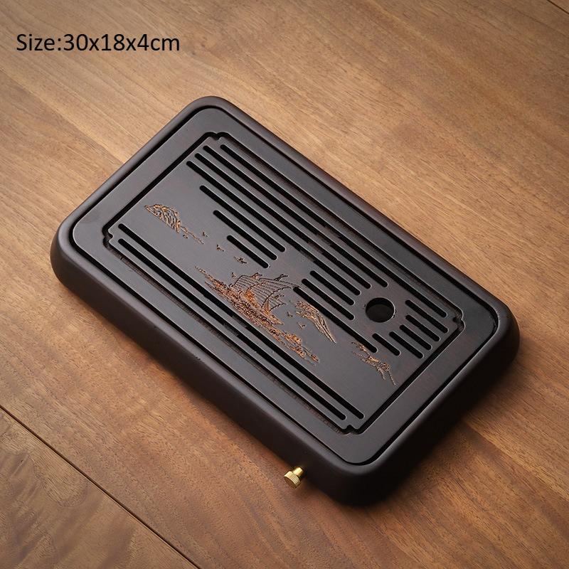 Bamboo tea tray table home rectangular living room dry light luxury water storage set tray tea sea