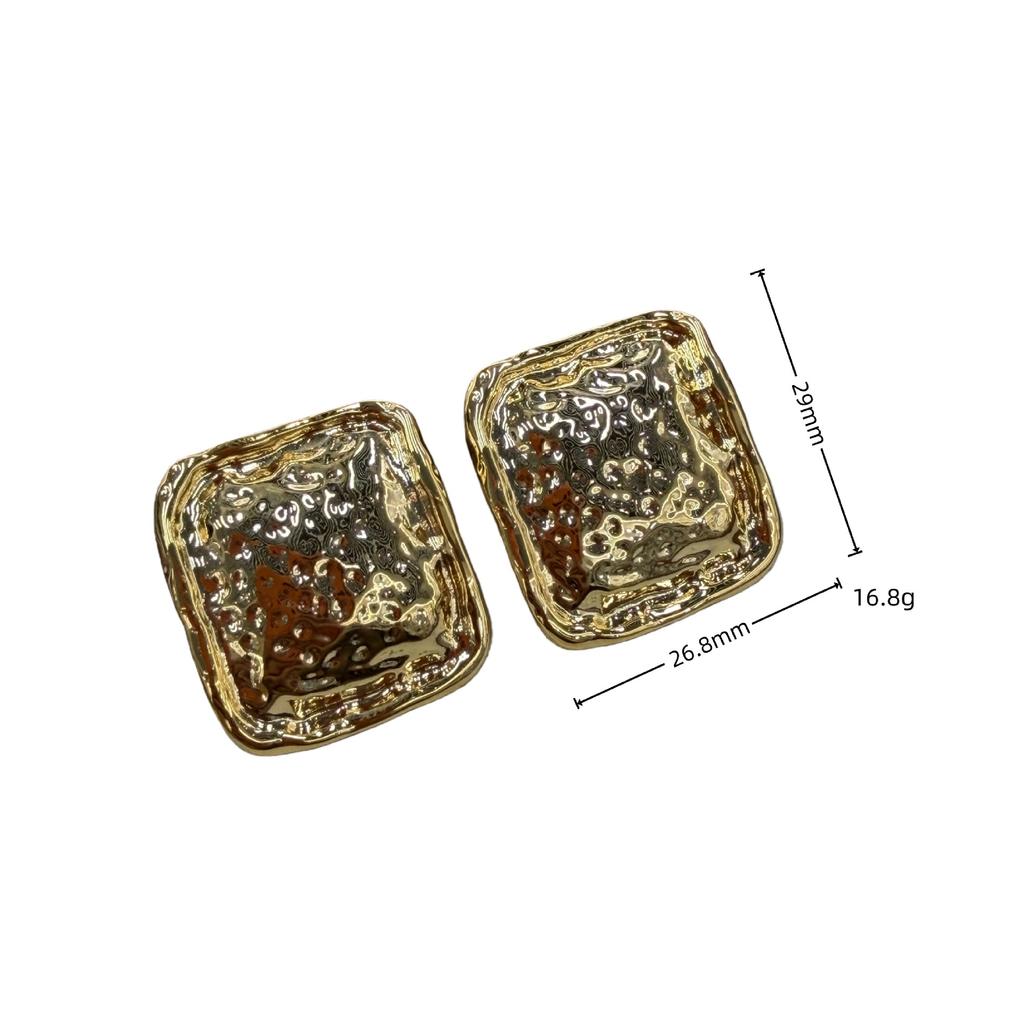 Light Luxury High-End Fashion Simple Earrings, Retro Simple Design Square Temperament Stud Earrings, Fashionable And Versatile Earrings