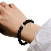 Natural Silver Obsidian Double-Layer Beaded Bracelet in S925 Sterling Silver - Simple Retro Design, Perfect for a Girl's Birthday Gift.