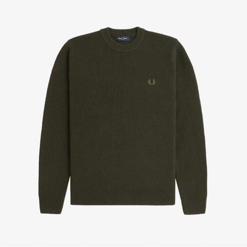 Fred Perry [scharf] Lammwollstrick   Jagdgrün Afpm2436539 408