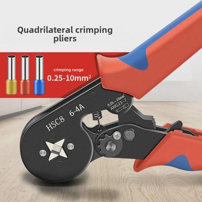HSC8 6-4A Ratchet Crimping Pliers Set - Manual Cold Crimping, European Style, Labor-Saving Tool